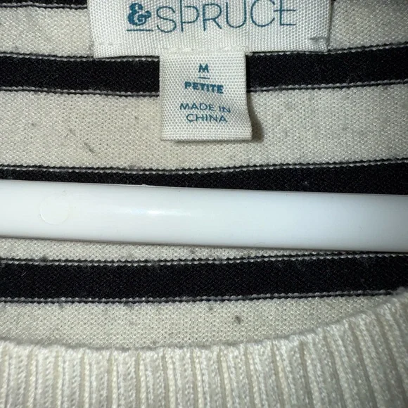 Market & Spruce Black and White Striped Sweater - Picture 2 of 5